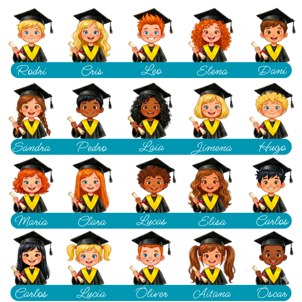 personajes graduado ilustracion