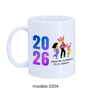 Taza Escolar Personalizada Celebra tu Graduación diseño Flat illustration – Modelo 0204