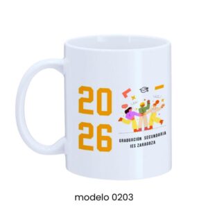 Taza Escolar Personalizada Celebra tu Graduación diseño Flat illustration – Modelo 0203