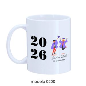 Taza Escolar Personalizada Celebra tu Graduación diseño Flat illustration – Modelo 02