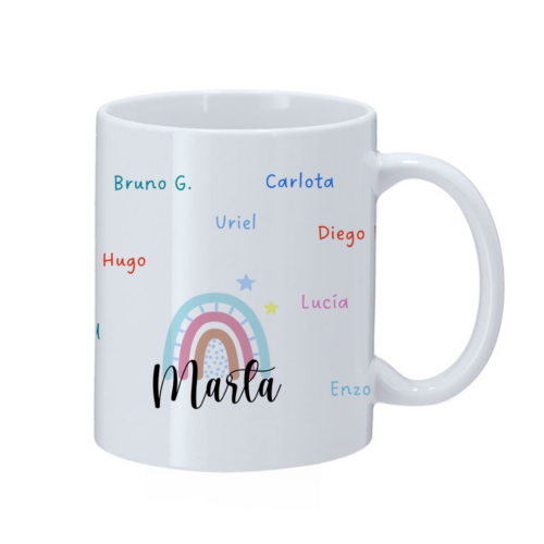TAZA 10 ARCOIRIS BLANCA