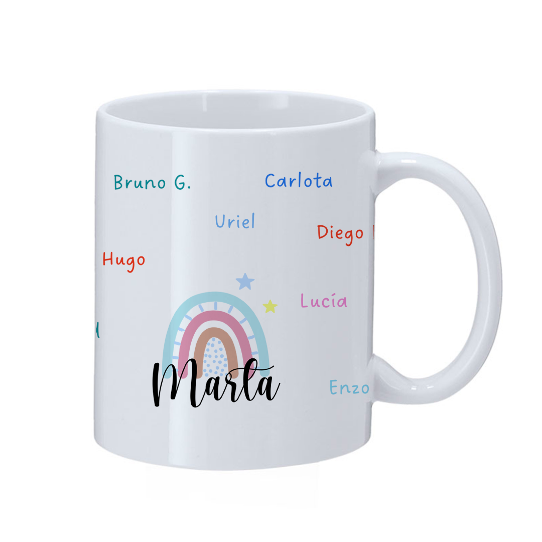 TAZA 10 ARCOIRIS BLANCA