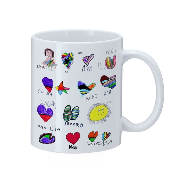 sus dibujos taza blanca