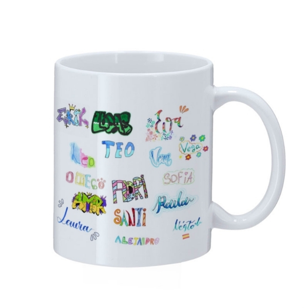 lettering taza blanca