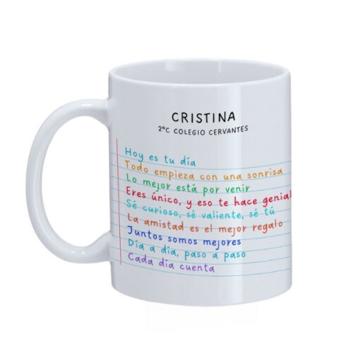 libreta frases motivar taza blanca