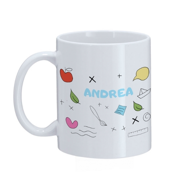 doodles taza blanca