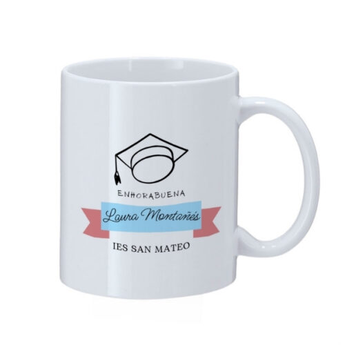 doodle birrete taza blanca