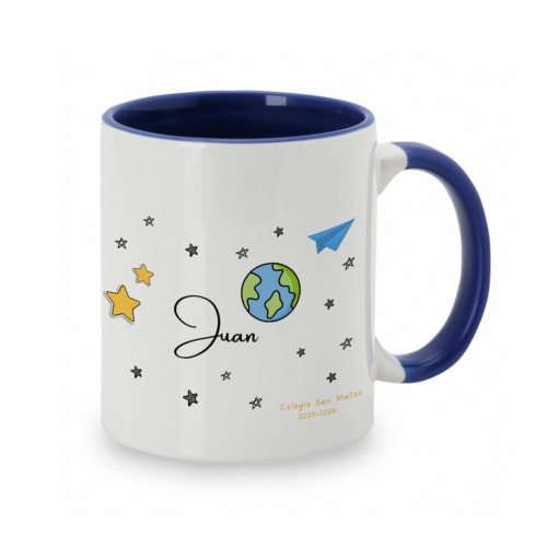 Deja volar a tu imaginación taza azul