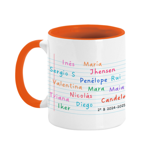 LIBRETA NOMBRES TAZA NARANJA