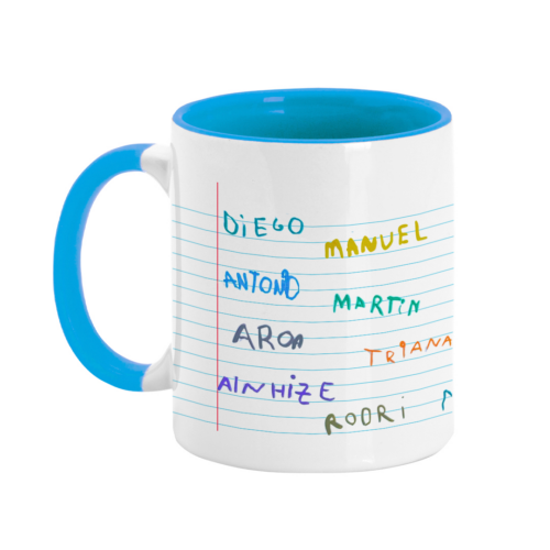 Libreta nombres taza AZUL CLARO